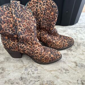 Leopard Print Women's Cowboy Boots